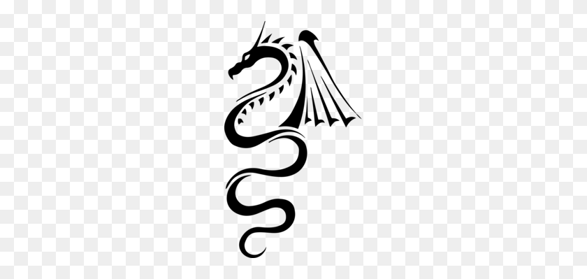 197x339 Yin And Yang Chinese Dragon Japanese Dragon Tattoo - Beauty And The Beast Clipart Black And White