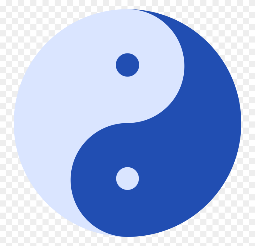 750x750 Инь И Ян Рисунок Логотип Синий Символ - Голубая Луна Клипарт