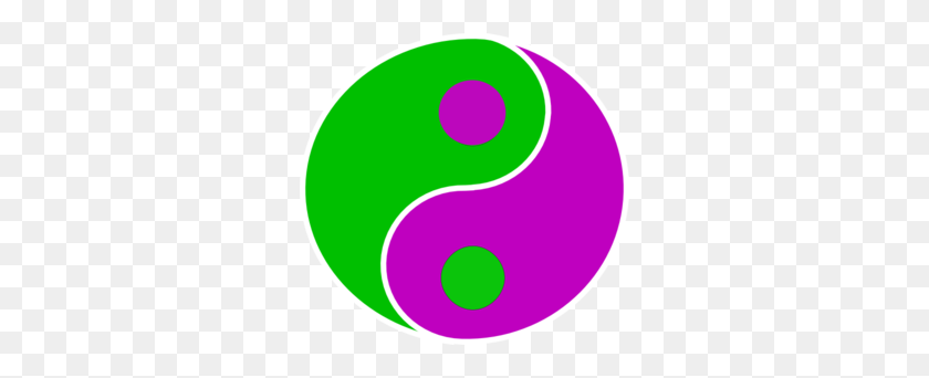 298x282 Yin Yang Green Purple Clip Art Ying Yang Symbols - Yin Yang Clipart