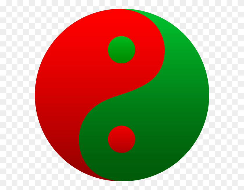 600x594 Yin Yang Red Green Clip Art - Satellite Dish Clipart