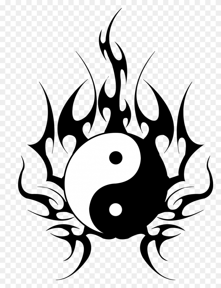 1024x1361 Yin Yang Tattoos Png Images Transparent Pictures Png Only - Skull Tattoo PNG