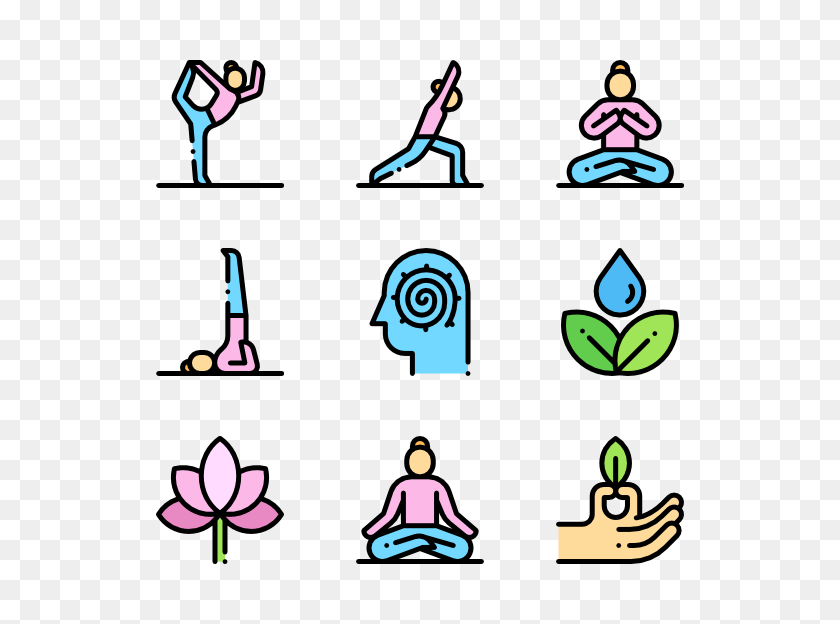 600x564 Yoga Icon Packs - Mindfulness Clipart