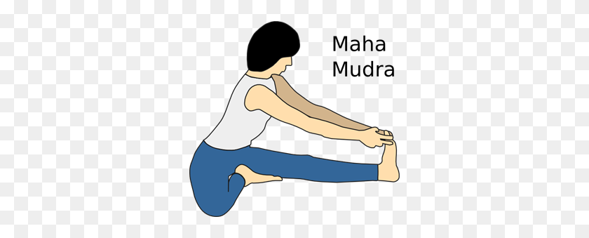 300x279 Yoga Position Maha Mudra Png, Clip Art For Web - Knee Clipart