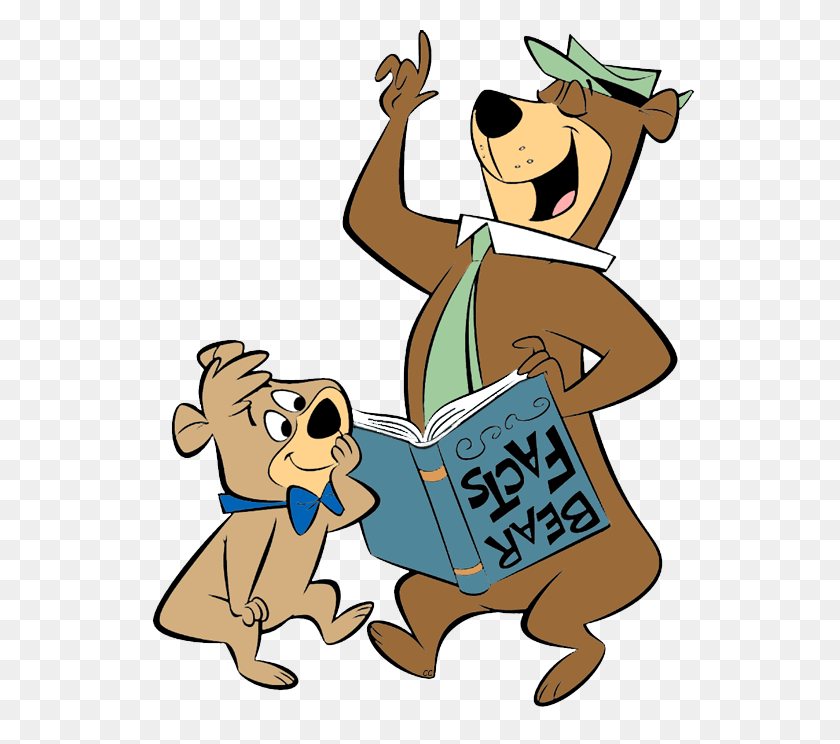 550x684 Yogi And Boo Boo Bear Reading Transparent Png - Boo PNG