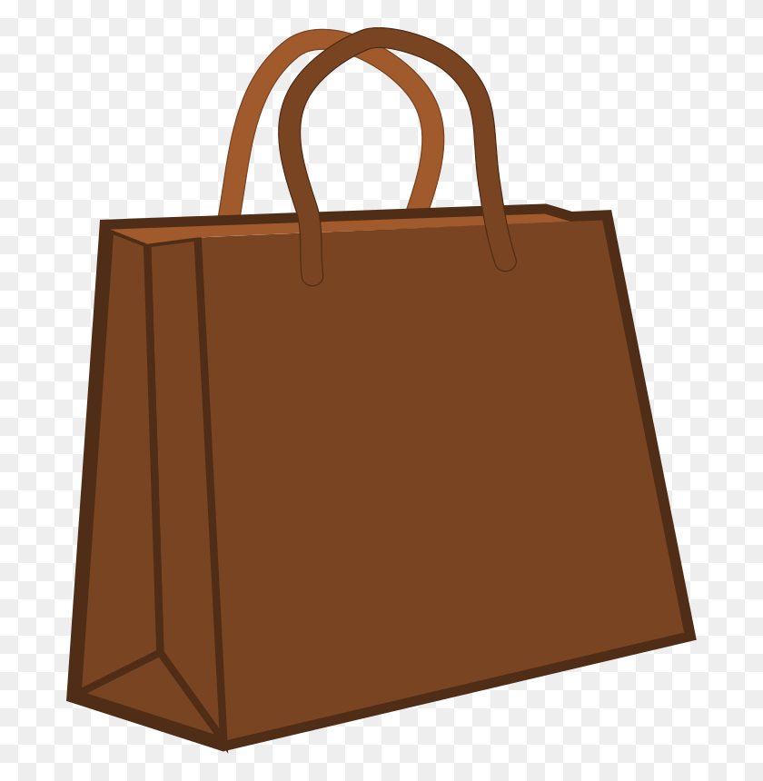 694x800 You Can Use This Brown Shopping Bag Clip Art On Your Personal - Shopping Bag Clipart Black And White