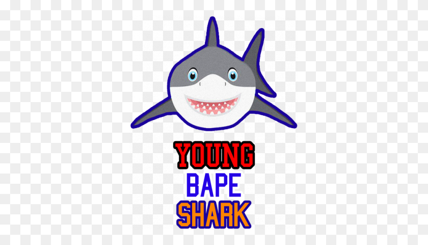 331x420 Футболки Young Bape Shark - Акула Bape Png