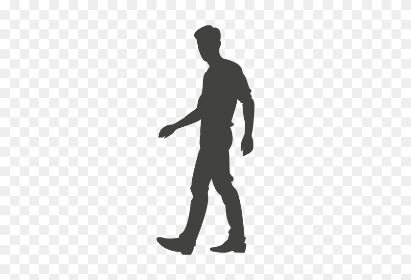 512x512 Young Boy Walking Silhouette - People Walking Silhouette PNG