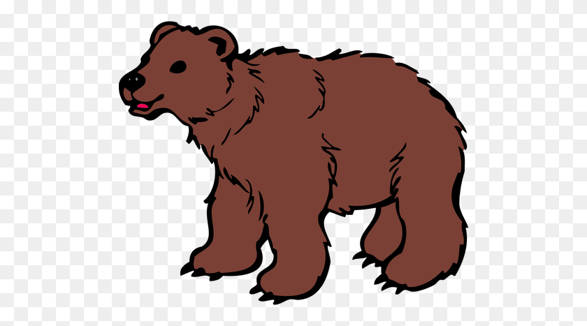 500x407 Young Brown Bear Vector Clip Art - Grizzly Bear Clipart