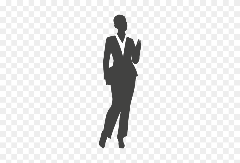512x512 Young Businesswoman Silhouette - Business Woman PNG