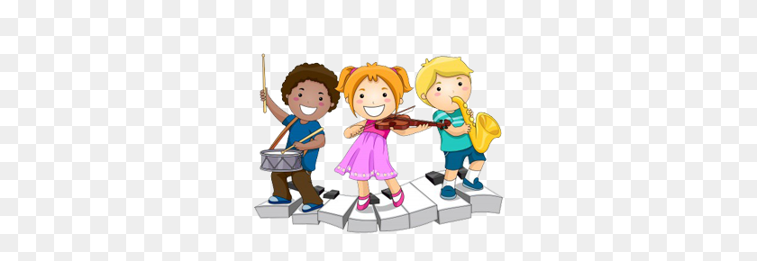 280x230 Young Children's Music Lessons - Kids Sharing Toys Clipart