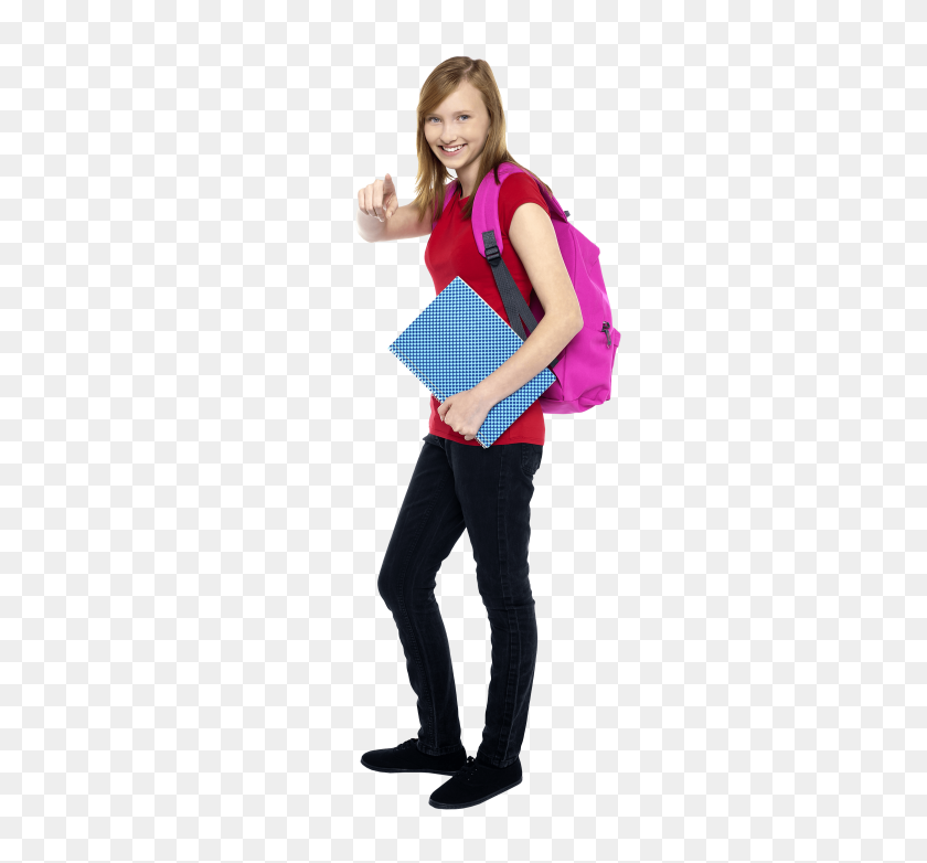 480x722 Young Girl Student Png - Student PNG