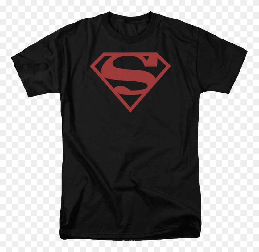 992x964 Молодое Правосудие, Супермен Рубашка Черная Футболка Красный Символ Супермена - Супербой Png
