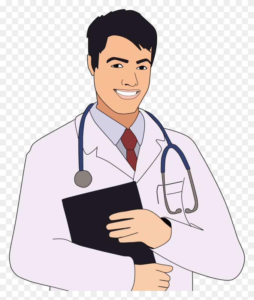 858x1024 Young Male Doctor Clip Art - Doctor Tools Clipart