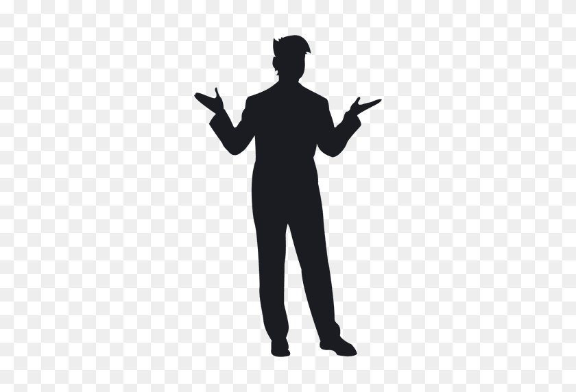 512x512 Young Man Standing Silhouette - Silhouette Man PNG