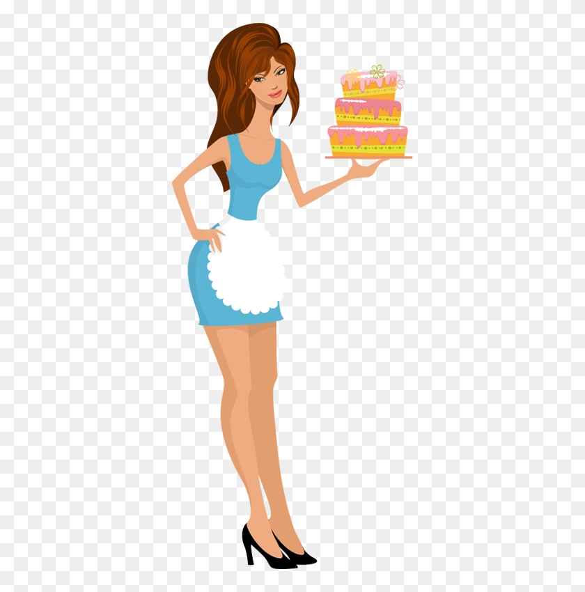 350x790 Young Woman Holding Cake Baking Clipart, Explore Pictures - Girl Eating Breakfast Clipart