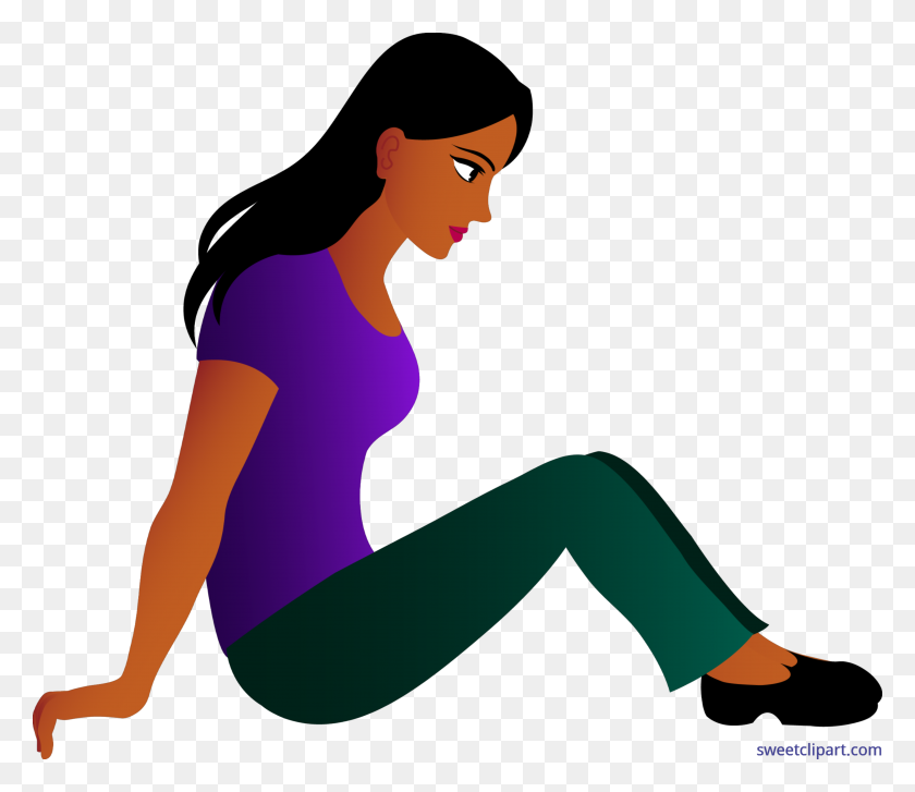 5009x4289 Young Woman Sitting Clip Art - Young Girl Clipart