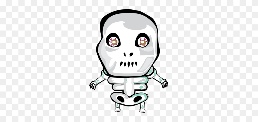 257x340 Youtube Animation Halloween Art - Skeleton Head Clipart