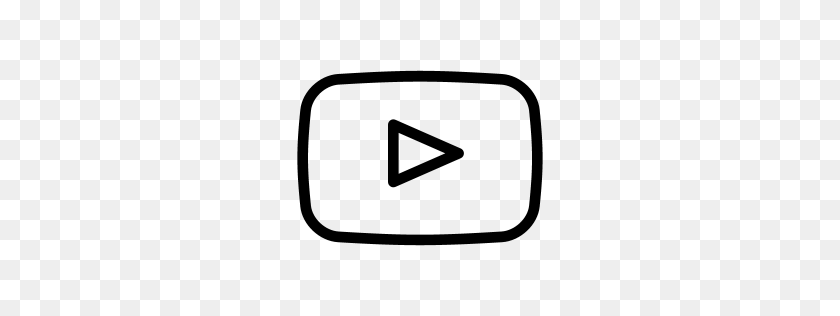 256x256 Значок Youtube Линии Набор Иконок Разум - Логотип Ютуб Белый Png