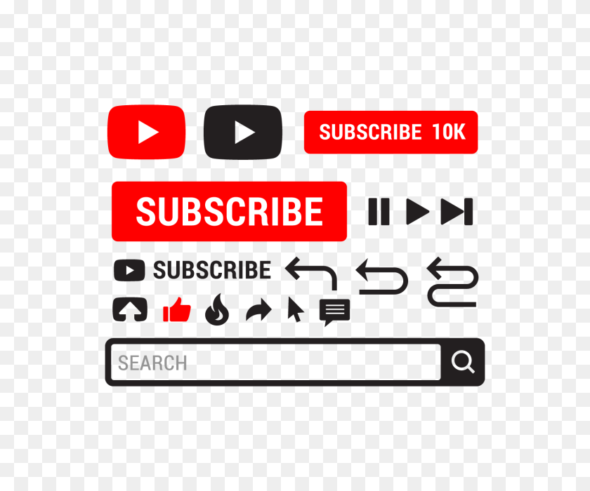 640x640 Youtube Icon Vector Video Element Social Media For Content Creator - PNG Subscribe