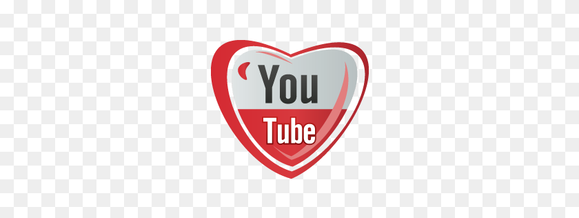 256x256 Иконки Youtube, Бесплатные Иконки В Сердечке, Социальные Иконки - Символ Youtube Png