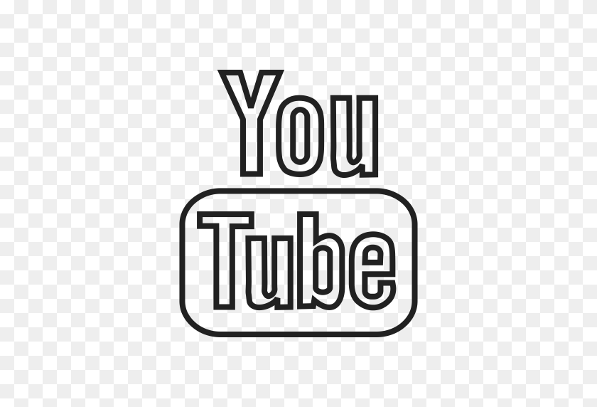 512x512 Icono De Contorno De Youtube - Logotipo Blanco De Youtube Png