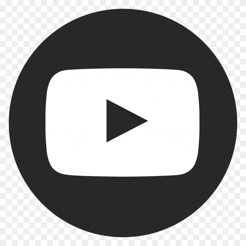 1024x1024 Youtube Play Button Dark Circular - Play Button PNG White