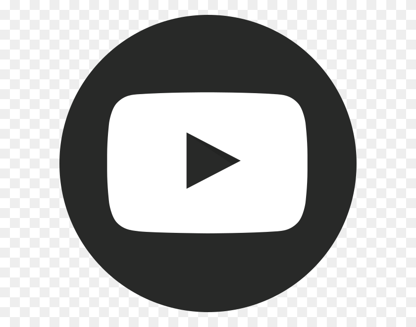 600x600 Кнопка Воспроизведения Youtube Темный Круг - Белая Кнопка Воспроизведения Png
