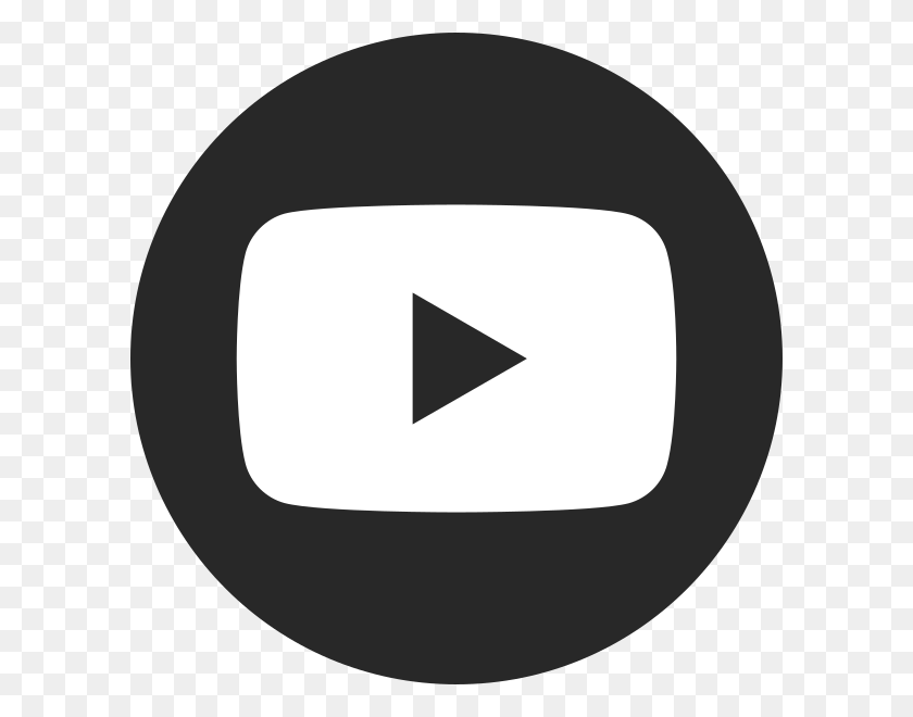 600x600 Youtube Social Círculo Oscuro - Blanco Logotipo De Youtube Png