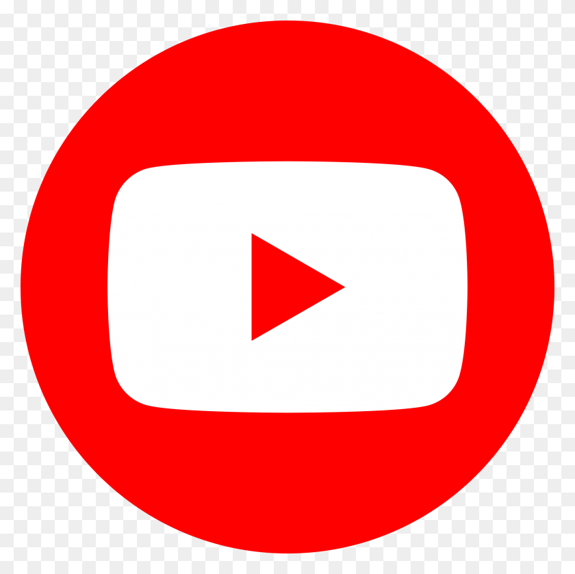 2000x2000 Ютуб Социальный Красный Круг - Логотип Youtube Png