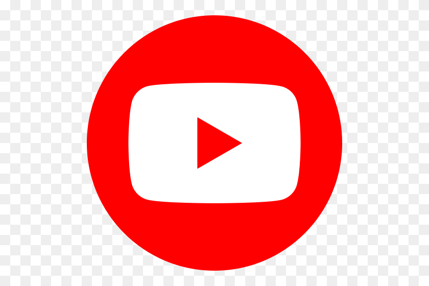 500x500 Youtube Social Círculo Rojo - Logotipo De Youtube Png