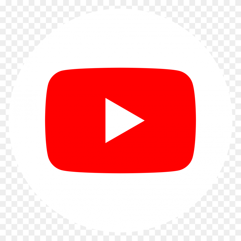 2000x2000 Ютуб Социальный Белый Круг - Логотип Youtube Png