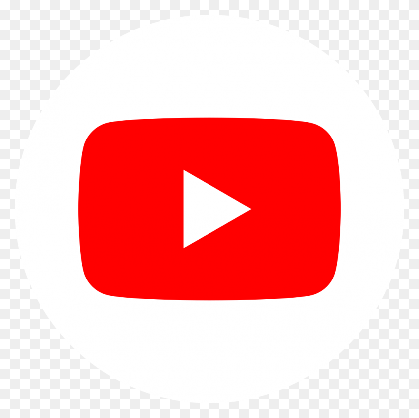 1000x1000 Círculo Blanco Social De Youtube - Botón Me Gusta De Youtube Png