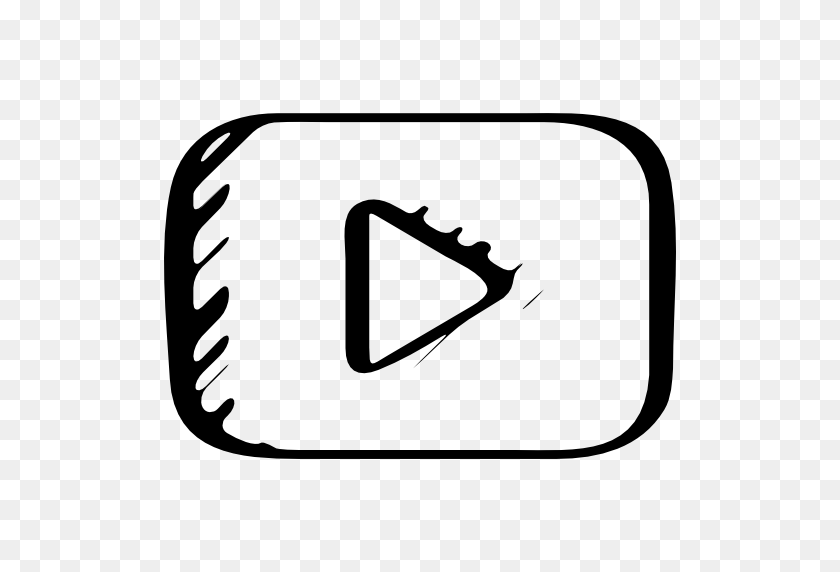 512x512 Símbolo De Youtube Botón De Reproducir Variante De Boceto - Youtube Como Botón Png