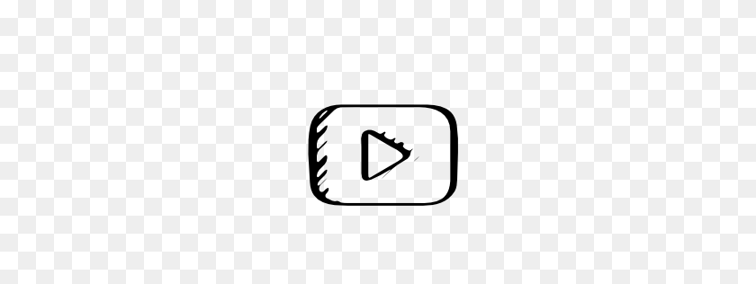 256x256 Youtube Symbol Play Button Sketch Variant Pngicoicns Free Icon - Youtube Like Button PNG
