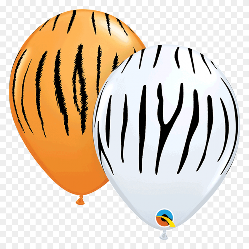 1200x1200 Zebra Tiger Stripes Assorted Latex Balloons - Tiger Stripes Clipart