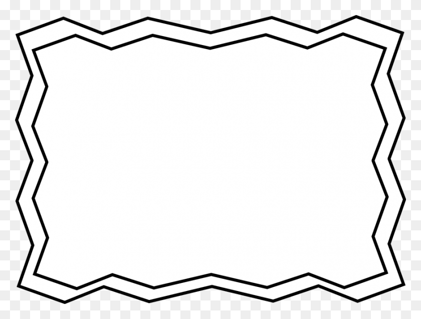 871x645 Zig Zag Frame - Picture Frame Clipart