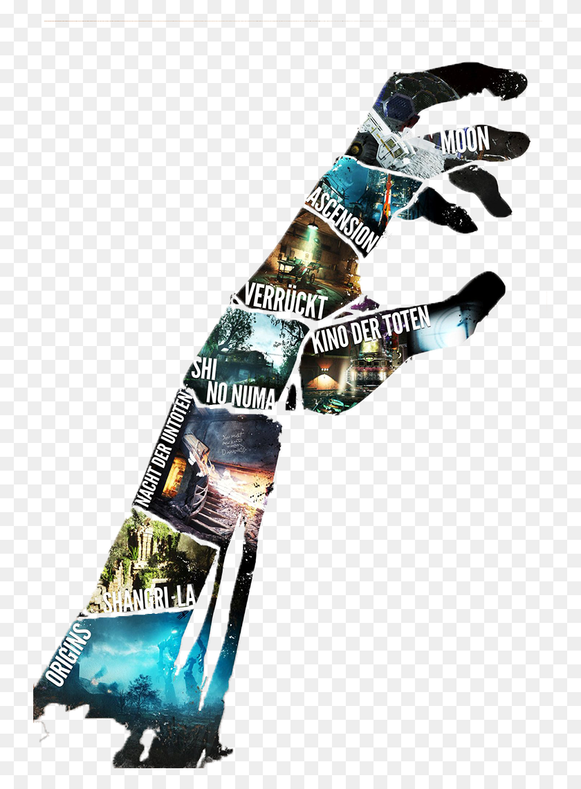 743x1080 Zombie Chronicles Hand Cutout Png Codzombies - Call Of Duty Zombies PNG