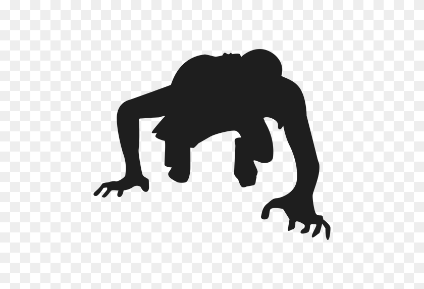 512x512 Zombie Crawling Silhouette - Zombie Silhouette PNG