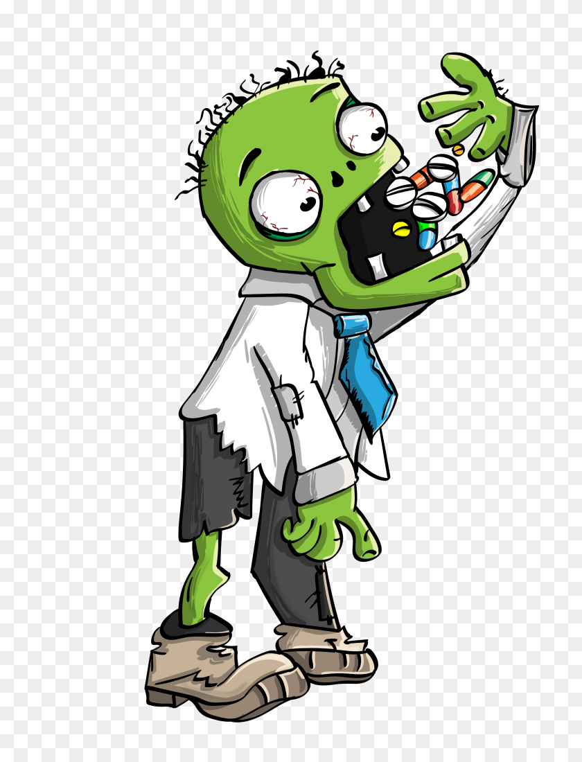 Зеленый зомби из мультика