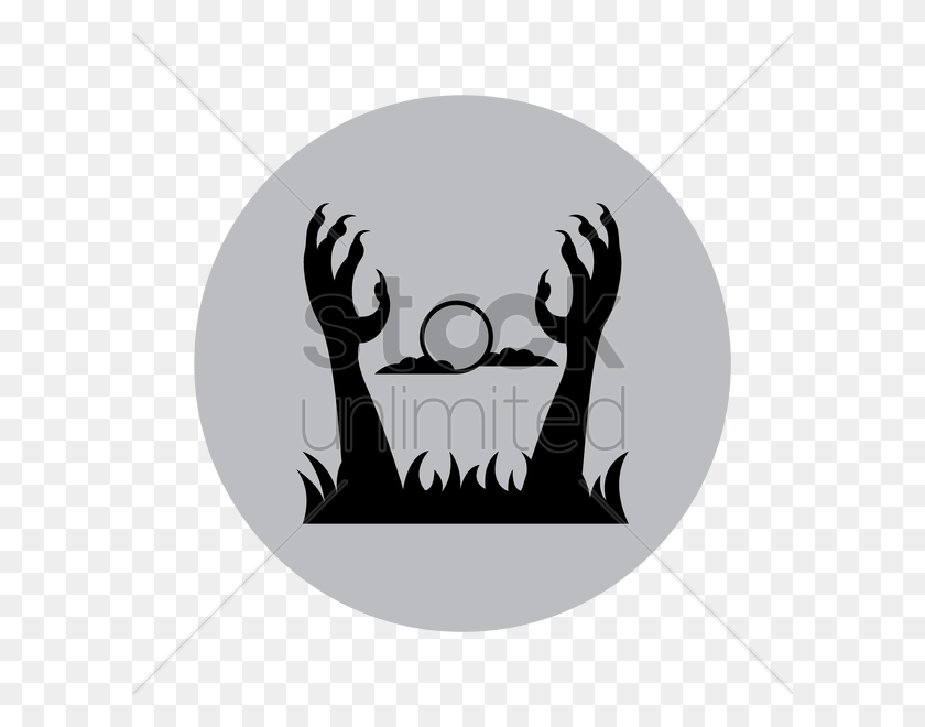600x600 Zombie Hands Rising Out From The Ground Vector Image - Zombie Hand PNG