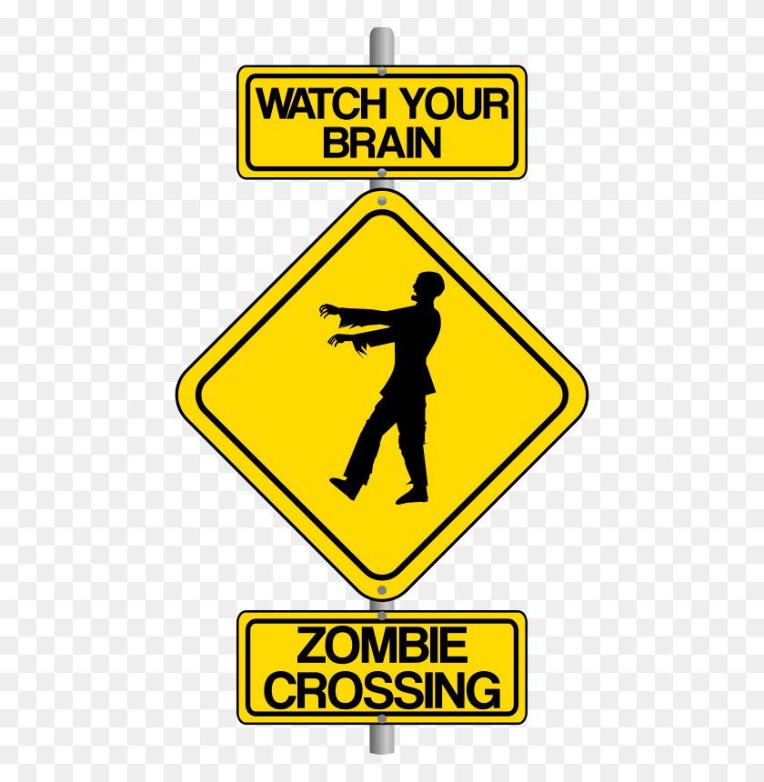 456x800 Zombie Silhouette Clip Art Watch Your Brain - Zombie Brains Clipart