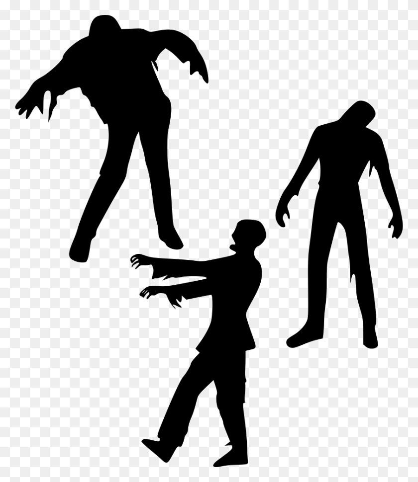 840x980 Zombies Png Icon Free Download - Zombie Silhouette PNG