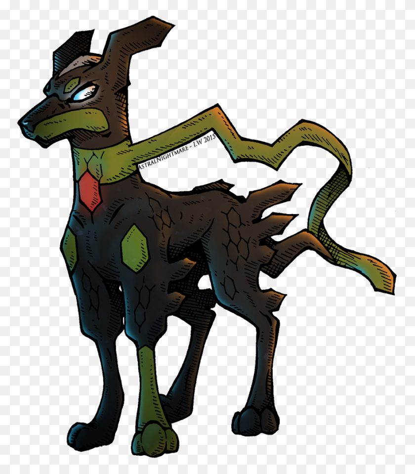880x1015 Zygarde Forme - Даркрай Png