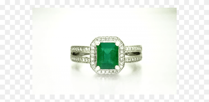 581x350 100 Natural Intense Green Columbian Emerald Amp Pre Engagement Ring, Jewelry, Accessories, Accessory HD PNG Download