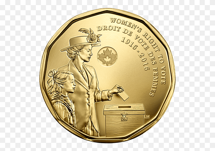 535x532 100th Anniversary Of Women39s Right To Vote Coin Pack Women39s Right To Vote Loonie, Gold, Person, Human HD PNG Download