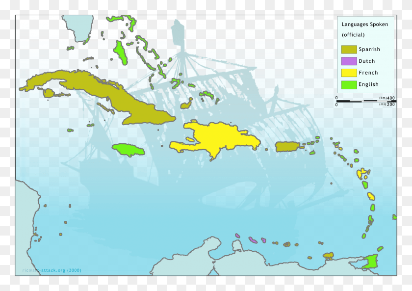 2193x1500 11 August 2010 Language Map Of The Caribbean, Diagram, Plot, Atlas HD PNG Download