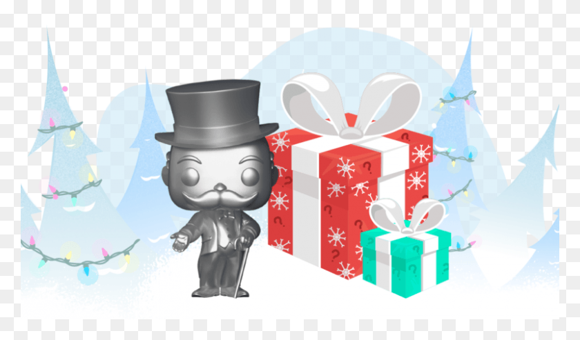 800x445 12 Días Del Día De Navidad Funko Pop Mr Monopoly Silver, Toy, Gift Hd Png