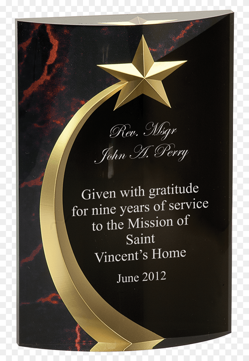 742x1159 12 X 7 34 Red Marble Rounded Shooting Star Acrylic Star Awards Card, Text, Alcohol, Beverage HD PNG Download