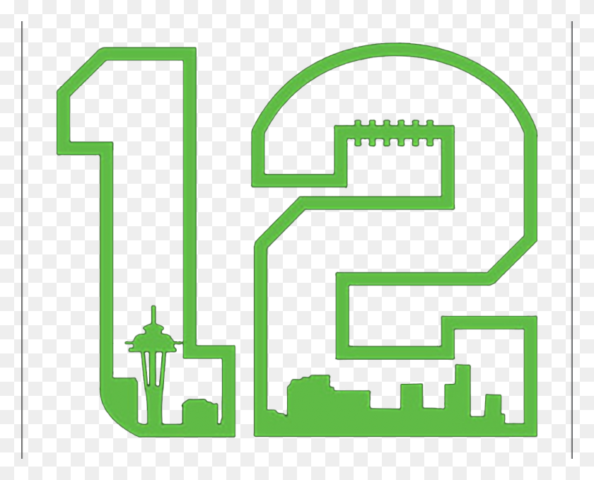 1000x794 12th Man Decal With Space Needle Decal, First Aid, Number, Symbol HD PNG Download