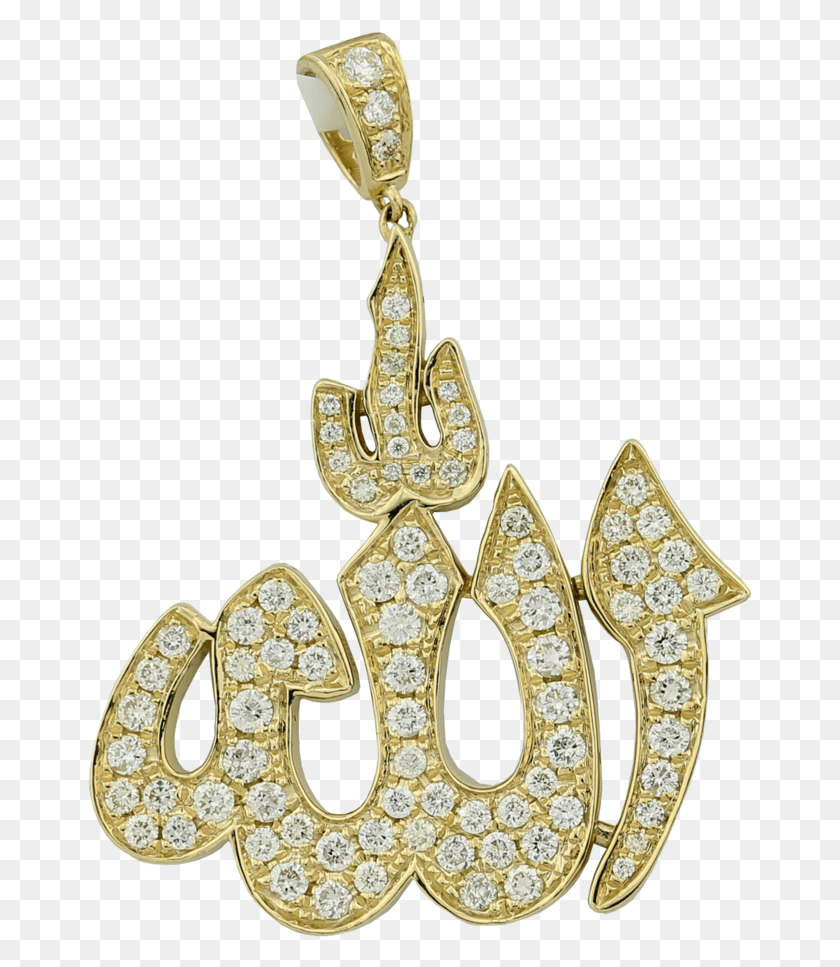 666x907 14k Gold Allah Diamond Pendant Pendant, Accessories, Accessory, Jewelry HD PNG Download